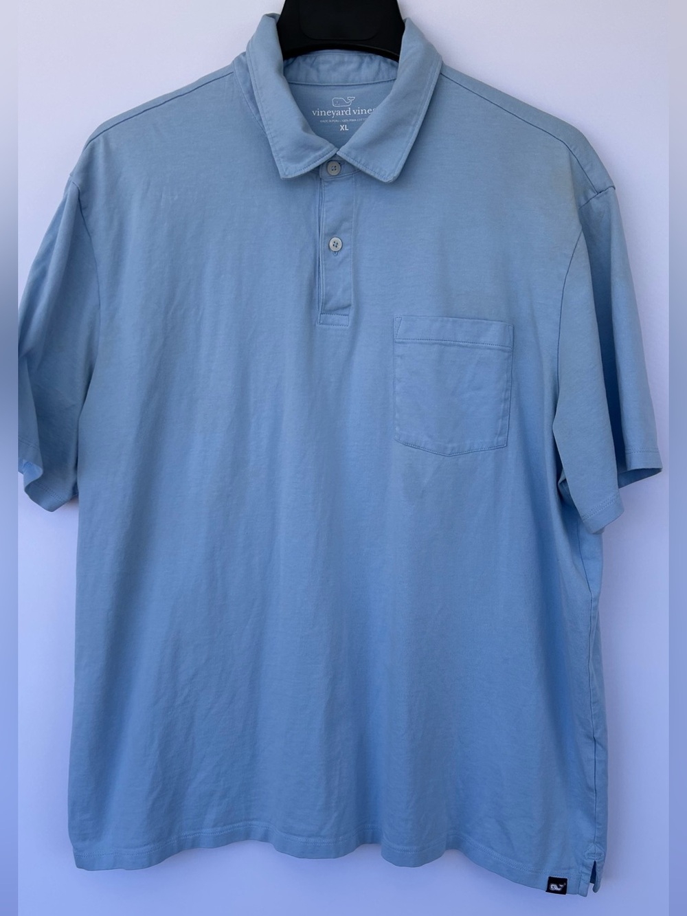 Vineyard‎ Vines Men’s Surf Polo Light Blue Short Sleeve Pima Cotton Size XL